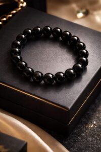 Premium Quality Black Bead Stretch Bracelet