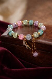 Pastel Harmony Charm Beaded Bracele