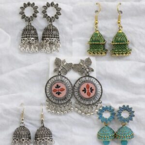 5 pair combo pack designer earrings set for women