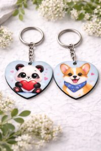 Personalized Heart-Shaped Photo Keychain