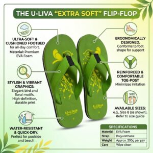 stylish floral print flip flops for women (extra soft sole),green