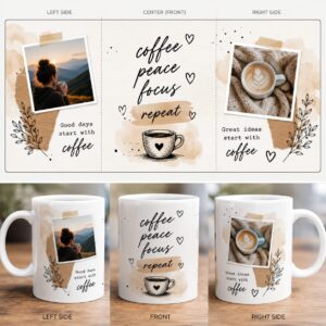 Home coffee theme customized photo mug β personalized ceramic coffee cup gift