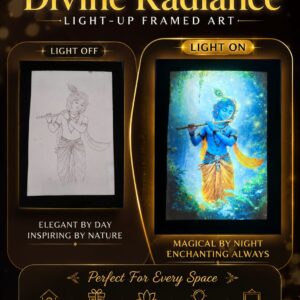Home led divine photo frame | light on off decorative god frame for home & temple