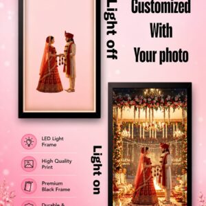 Home customized led photo frame with light β personalized wedding couple frame gift